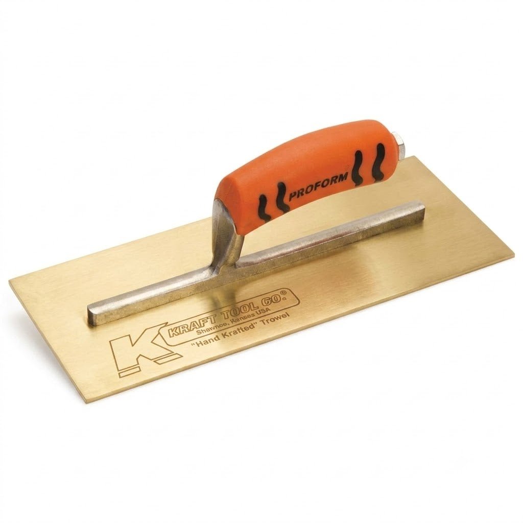 11-1/2" x 4-1/2" Golden Stainless Steel Finish Trowel with ProForm® Handle - ProMason Supply