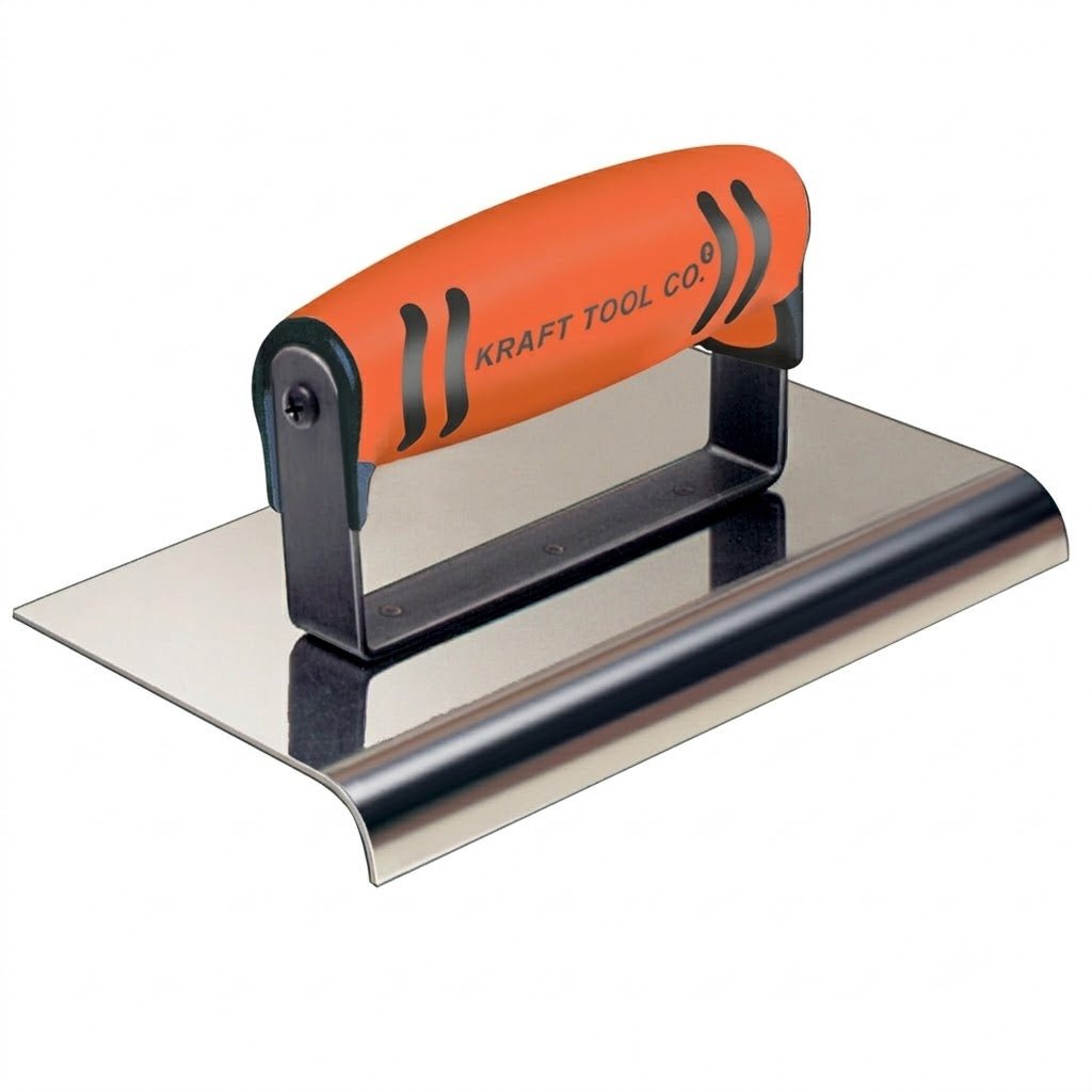 6" x 4" Stainless Steel Cement Edger with ProForm® Handle (3/8" Radius) - ProMason Supply
