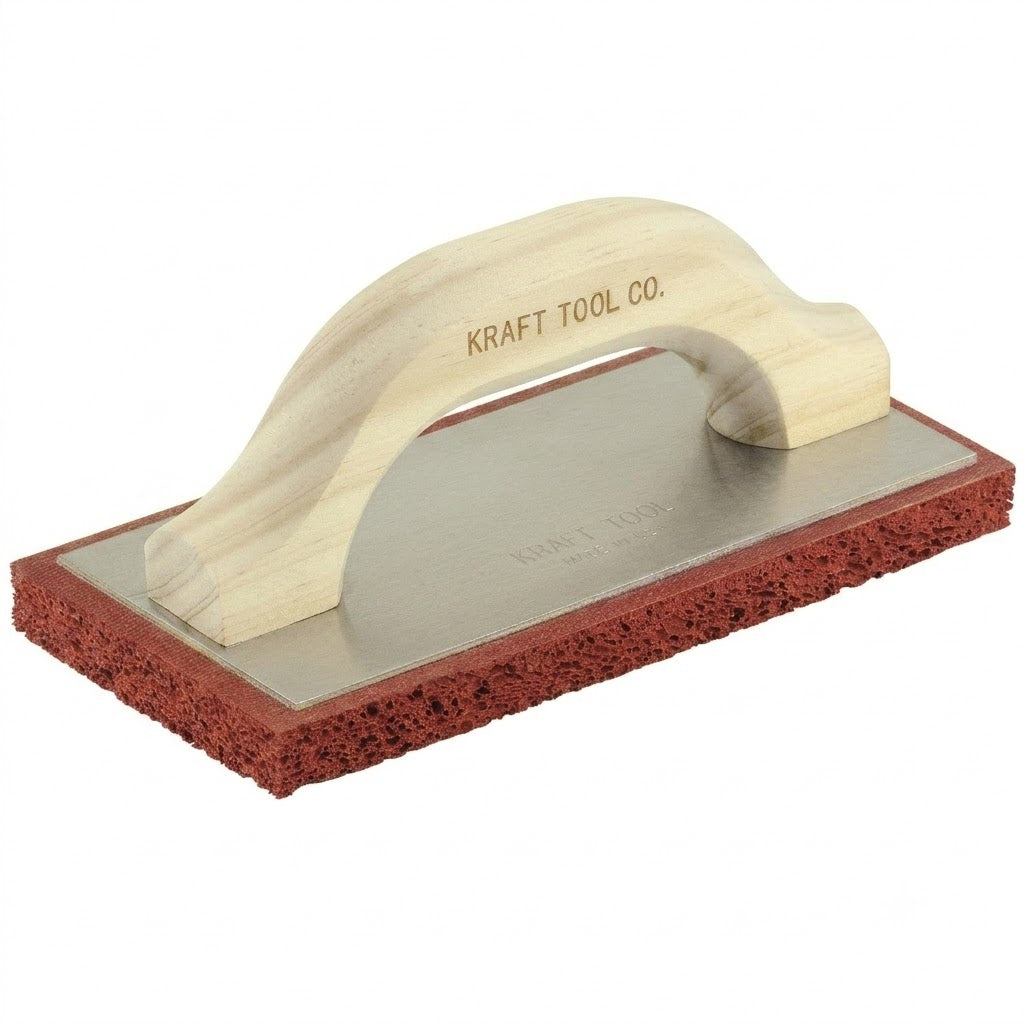 8" x 4" Coarse Cell Red Rubber Float with Wood Handle