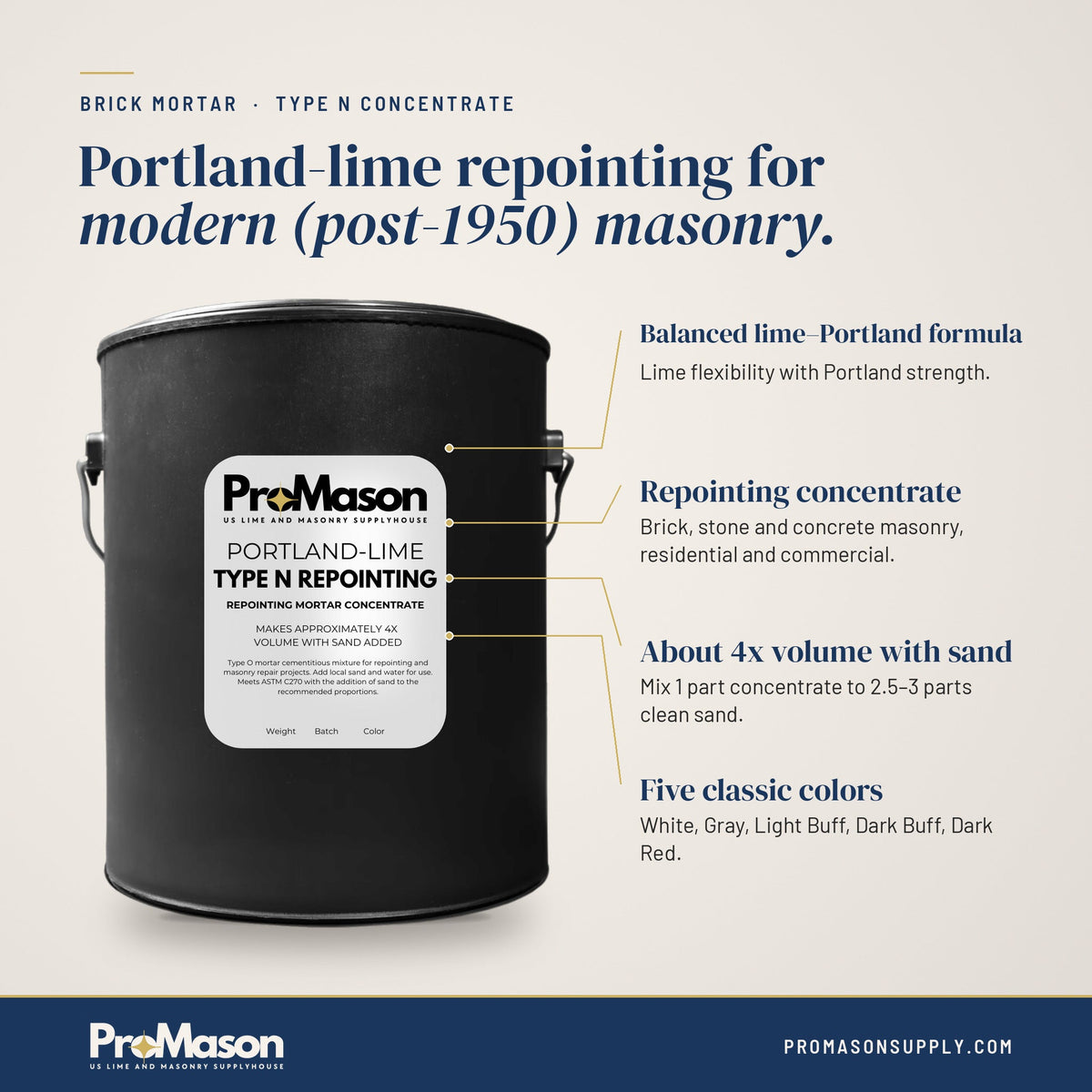 Brick Mortar - Type N Mortar Concentrate - ProMason Supply