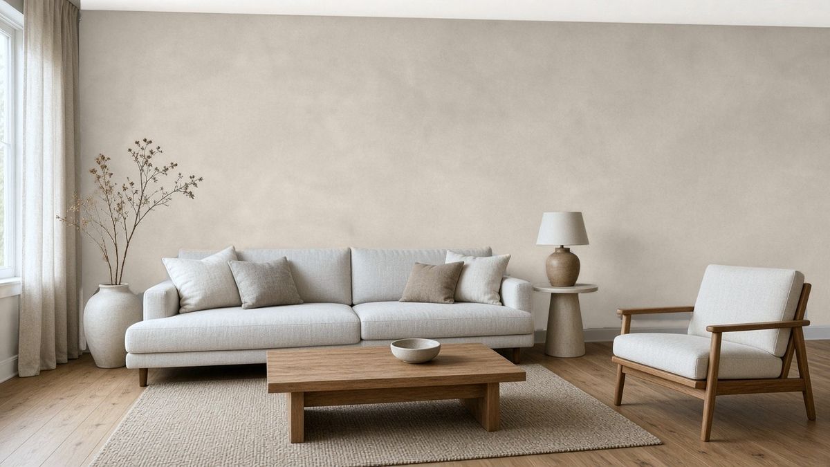 Living room with Color Skim 126 Trass walls