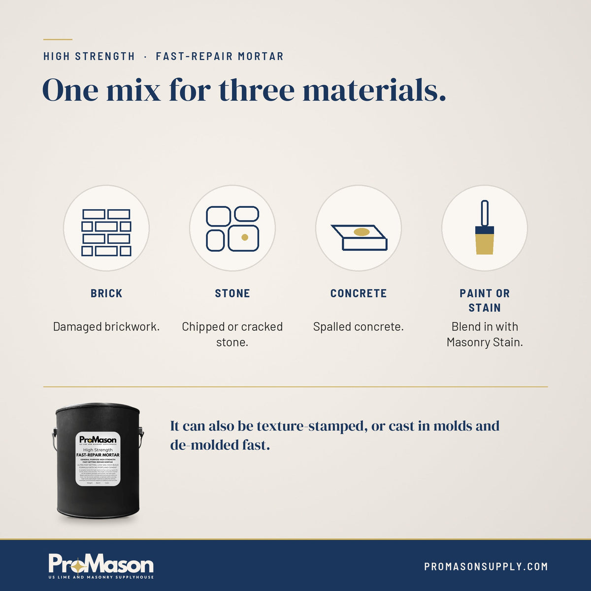 Fast-Repair Patching Mortar - Brick, Stone, & Concrete - ProMason Supply