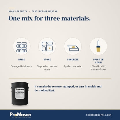 Fast-Repair Patching Mortar - Brick, Stone, & Concrete - ProMason Supply
