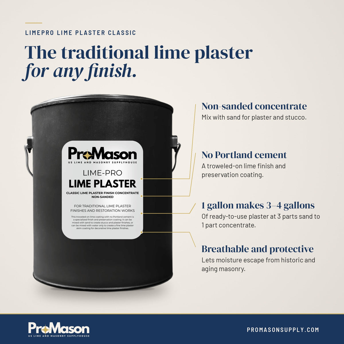 LimePro Lime Plaster Classic - ProMason Supply