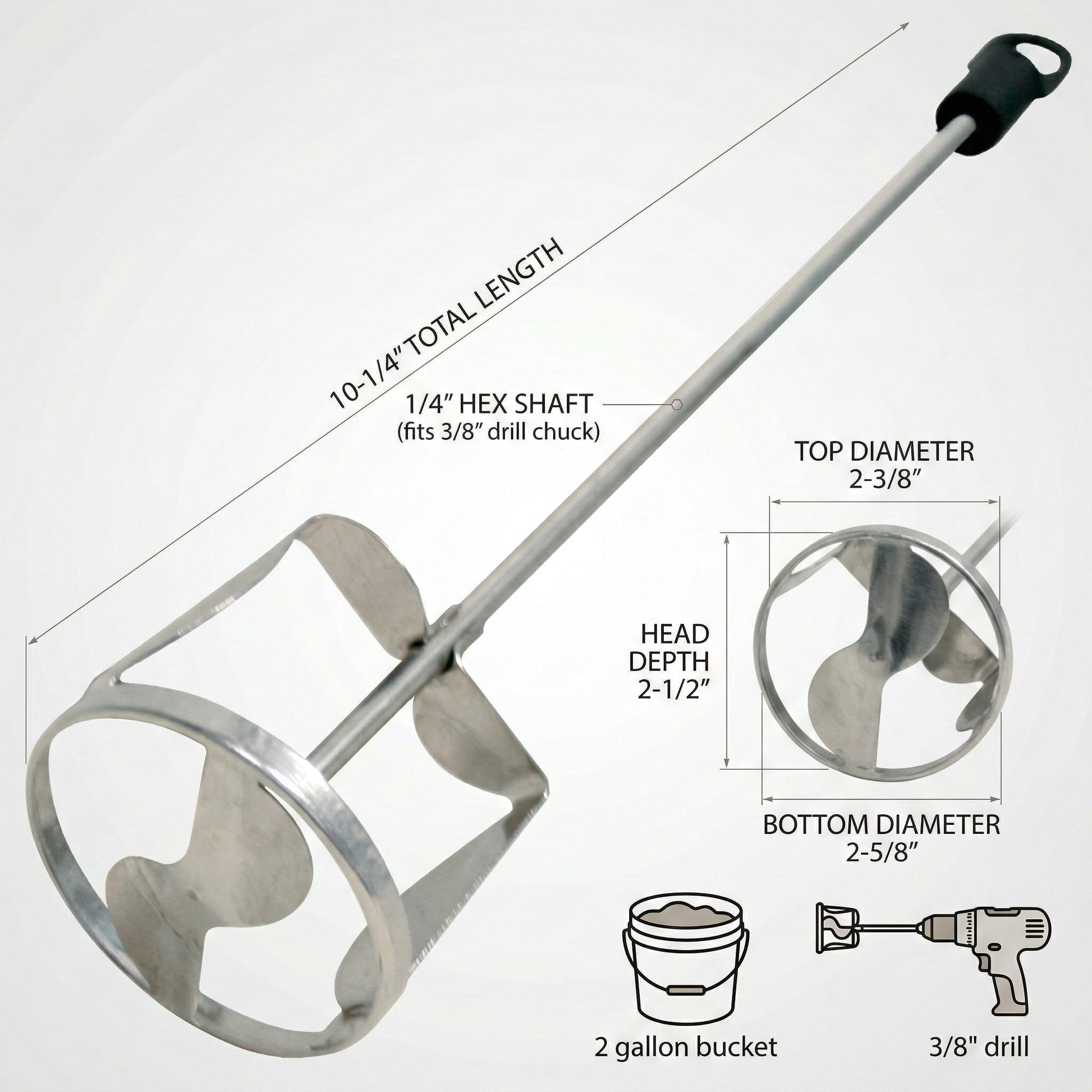 Plaster and Thinset Mixer - Jiffy 10" Drill Attachment - ProMason Supply