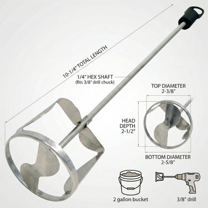 Plaster and Thinset Mixer - Jiffy 10" Drill Attachment - ProMason Supply